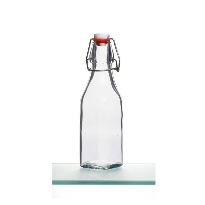 Bottiglia acqua ermetica in vetro trasparente da 250 ml